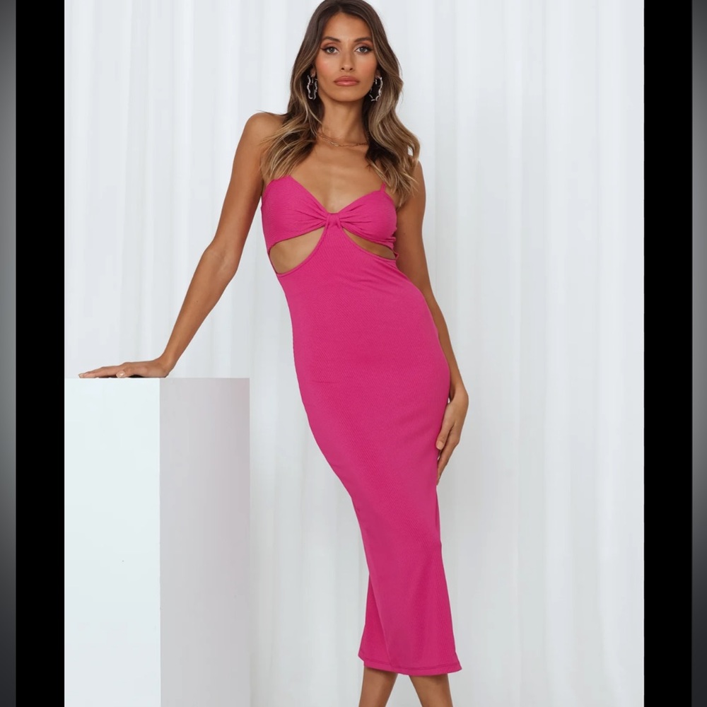 Hello Molly - Midnight Rush Midi Dress Pink - S